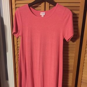 Lularoe Carly XS heathered pink dress EUC